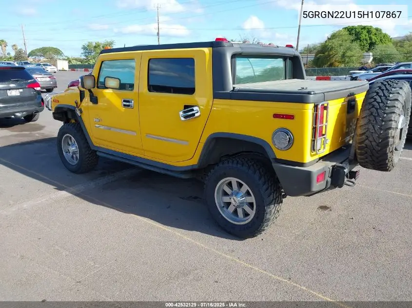 2005 Hummer H2 Sut VIN: 5GRGN22U15H107867 Lot: 42532129