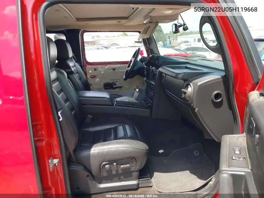 2005 Hummer H2 Sut VIN: 5GRGN22U05H119668 Lot: 42543913