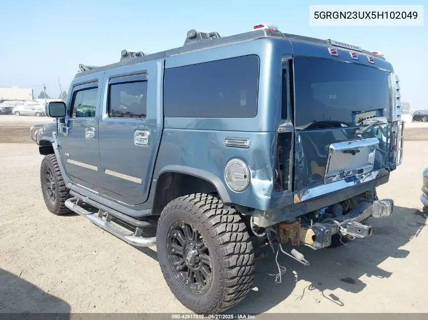2005 Hummer H2 VIN: 5GRGN23UX5H102049 Lot: 42617010