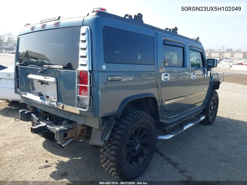 2005 Hummer H2 VIN: 5GRGN23UX5H102049 Lot: 42617010