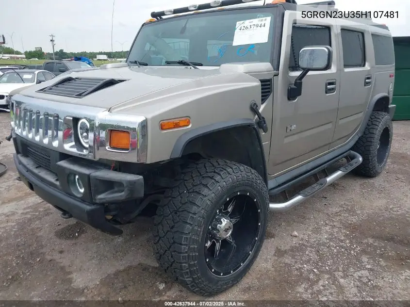 2005 Hummer H2 Suv VIN: 5GRGN23U35H107481 Lot: 42637944
