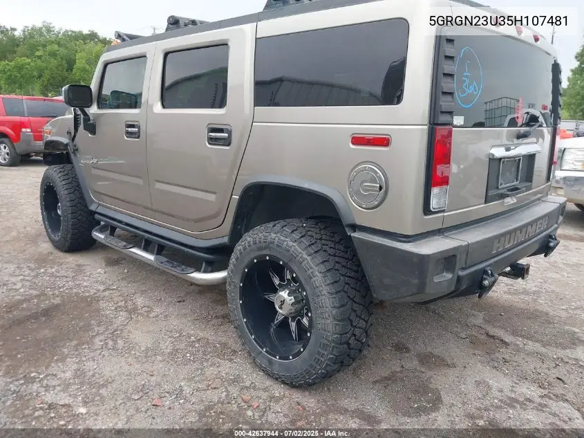 2005 Hummer H2 Suv VIN: 5GRGN23U35H107481 Lot: 42637944