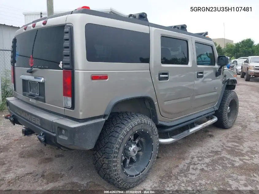 2005 Hummer H2 Suv VIN: 5GRGN23U35H107481 Lot: 42637944