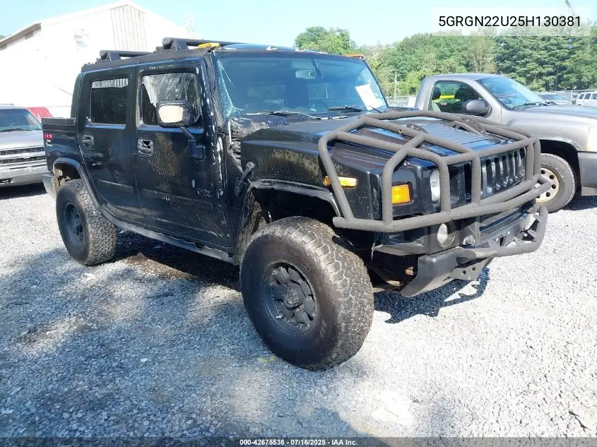 2005 Hummer H2 Sut VIN: 5GRGN22U25H130381 Lot: 42675536