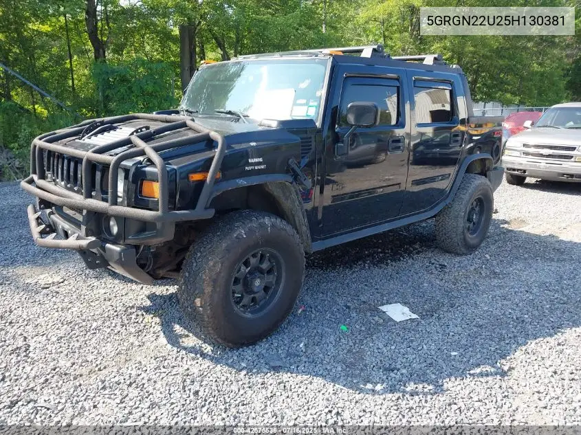 2005 Hummer H2 Sut VIN: 5GRGN22U25H130381 Lot: 42675536