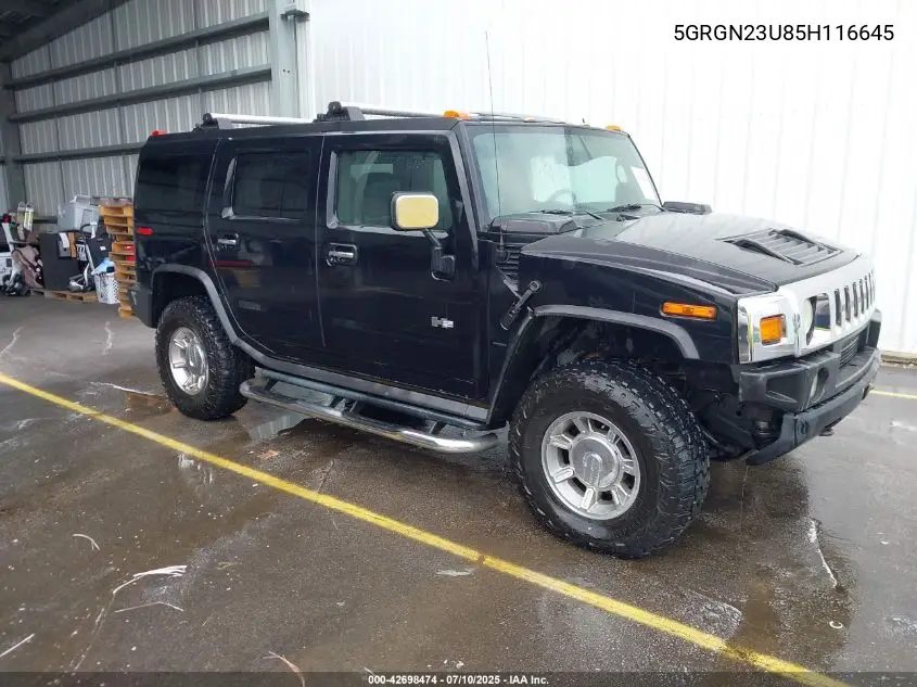 2005 Hummer H2 Suv VIN: 5GRGN23U85H116645 Lot: 42698474