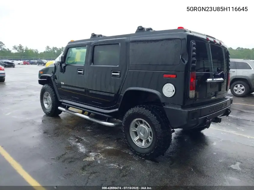 2005 Hummer H2 Suv VIN: 5GRGN23U85H116645 Lot: 42698474