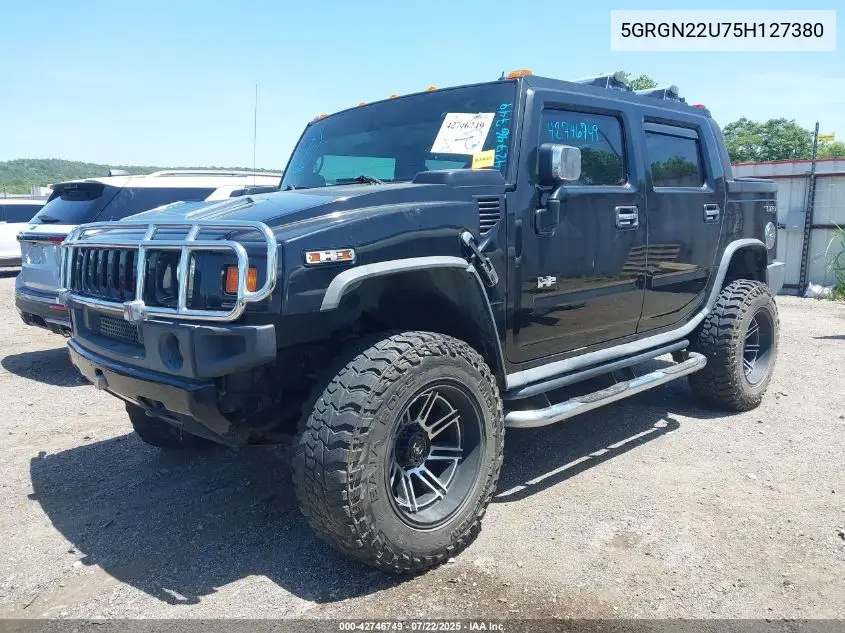 2005 Hummer H2 Sut VIN: 5GRGN22U75H127380 Lot: 42746749