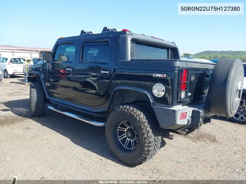 2005 Hummer H2 Sut VIN: 5GRGN22U75H127380 Lot: 42746749