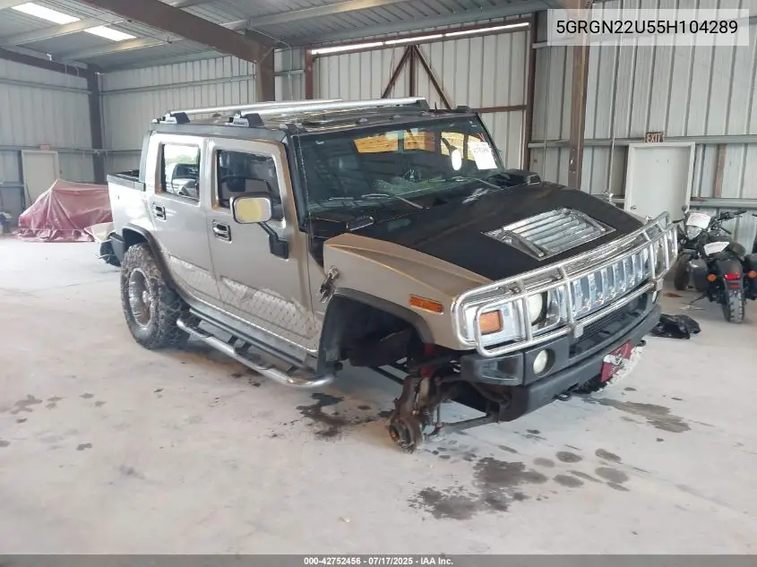 2005 Hummer H2 Sut VIN: 5GRGN22U55H104289 Lot: 42752456