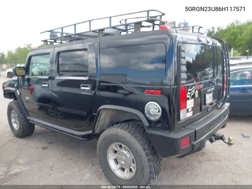 2006 Hummer H2 Suv VIN: 5GRGN23U86H117571 Lot: 42128775