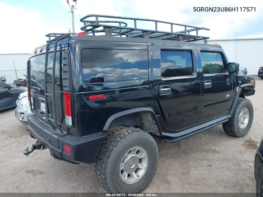 2006 Hummer H2 Suv VIN: 5GRGN23U86H117571 Lot: 42128775