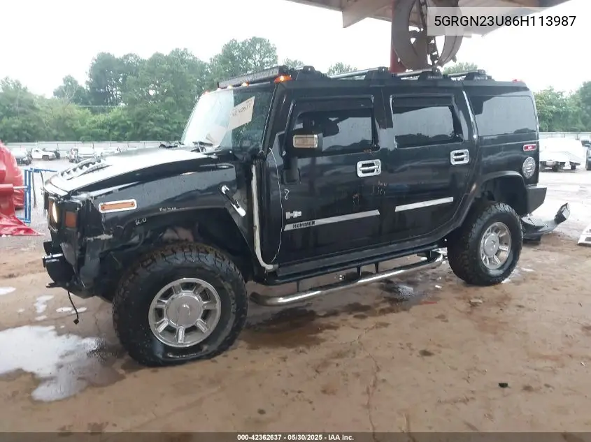 2006 Hummer H2 Suv VIN: 5GRGN23U86H113987 Lot: 42362637