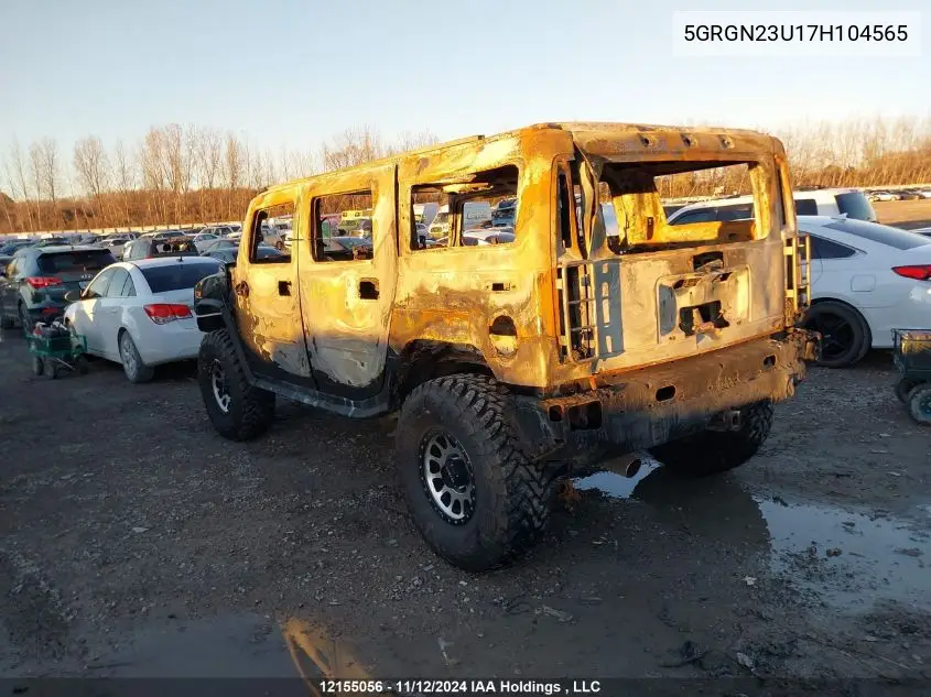 2007 Hummer H2 VIN: 5GRGN23U17H104565 Lot: 12155056