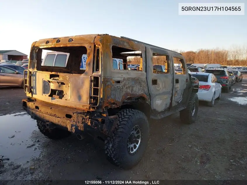 2007 Hummer H2 VIN: 5GRGN23U17H104565 Lot: 12155056