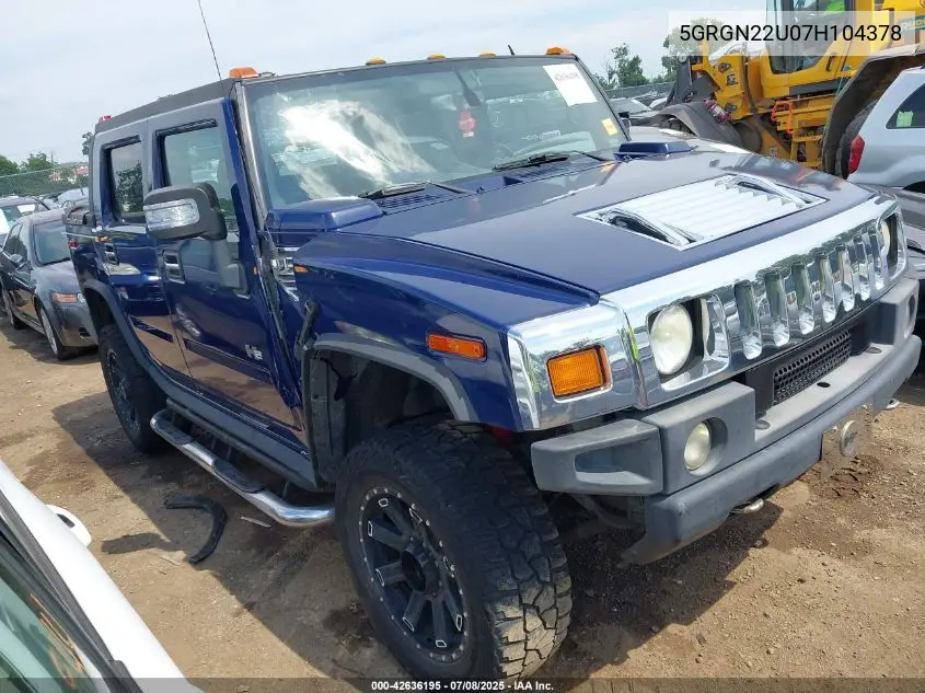 2007 Hummer H2 Sut VIN: 5GRGN22U07H104378 Lot: 42636195