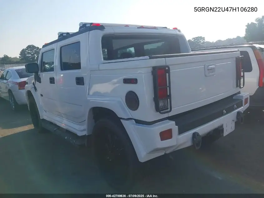2007 Hummer H2 Sut VIN: 5GRGN22U47H106280 Lot: 42700636