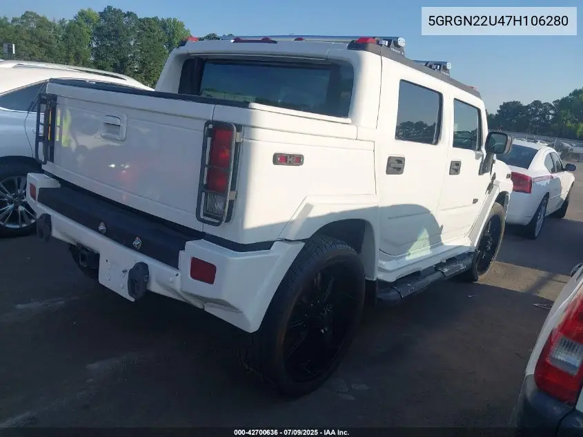 2007 Hummer H2 Sut VIN: 5GRGN22U47H106280 Lot: 42700636
