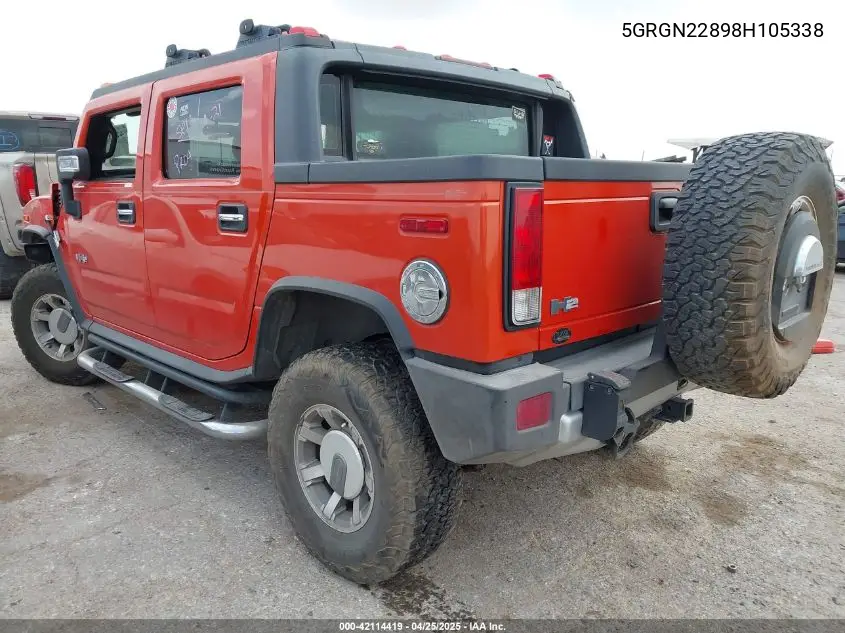 2008 Hummer H2 Sut VIN: 5GRGN22898H105338 Lot: 42114419