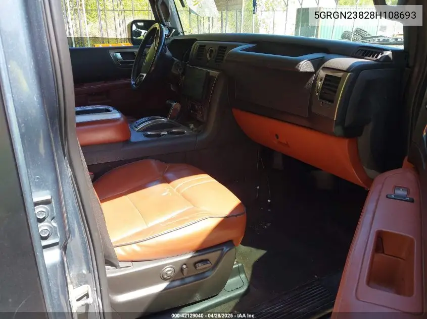 2008 Hummer H2 Suv VIN: 5GRGN23828H108693 Lot: 42129040