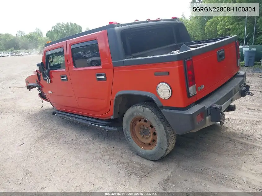 2008 Hummer H2 Sut VIN: 5GRGN22808H100304 Lot: 42516921