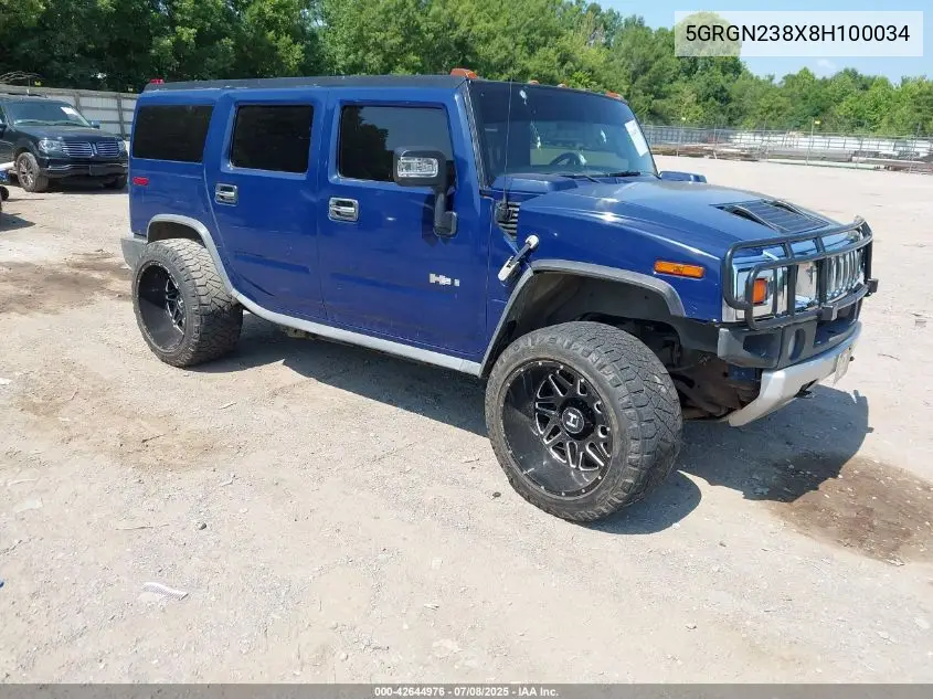 2008 Hummer H2 Suv VIN: 5GRGN238X8H100034 Lot: 42644976