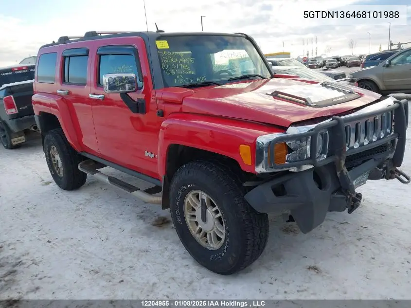 2006 Hummer H3 VIN: 5GTDN136468101988 Lot: 12204955