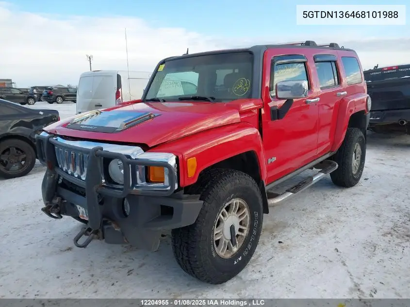 2006 Hummer H3 VIN: 5GTDN136468101988 Lot: 12204955