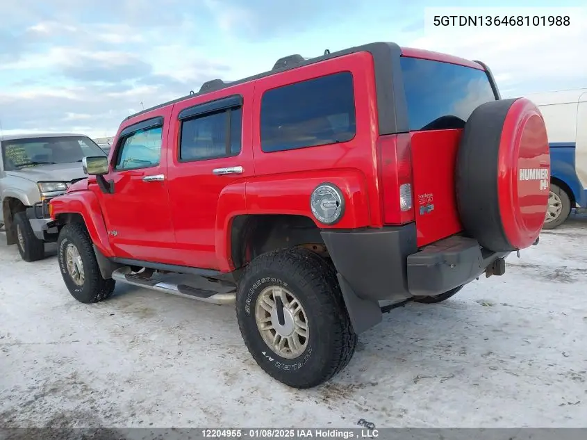 2006 Hummer H3 VIN: 5GTDN136468101988 Lot: 12204955