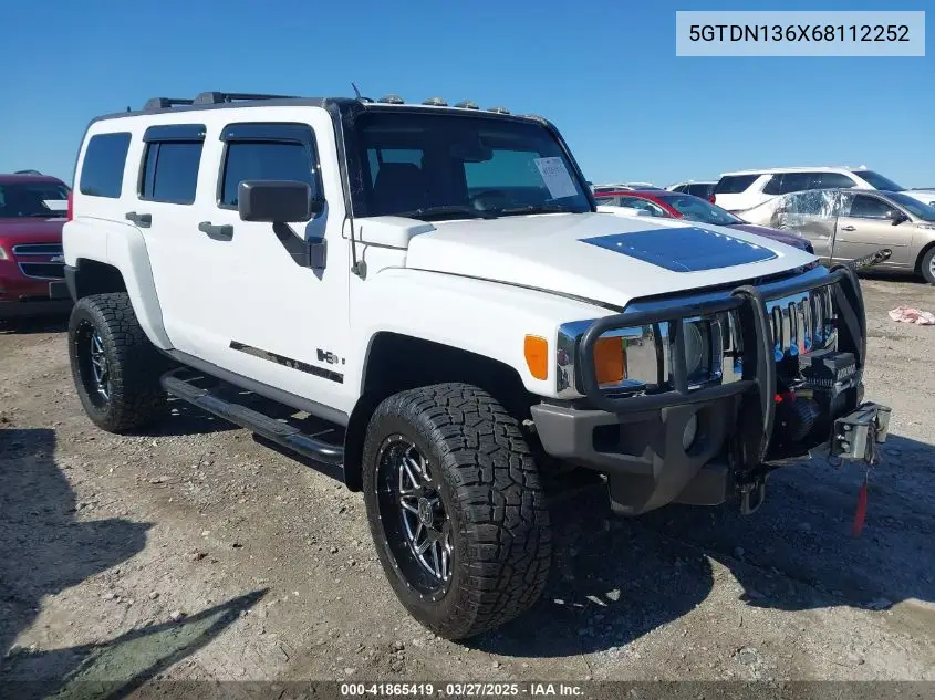 2006 Hummer H3 Suv VIN: 5GTDN136X68112252 Lot: 41865419