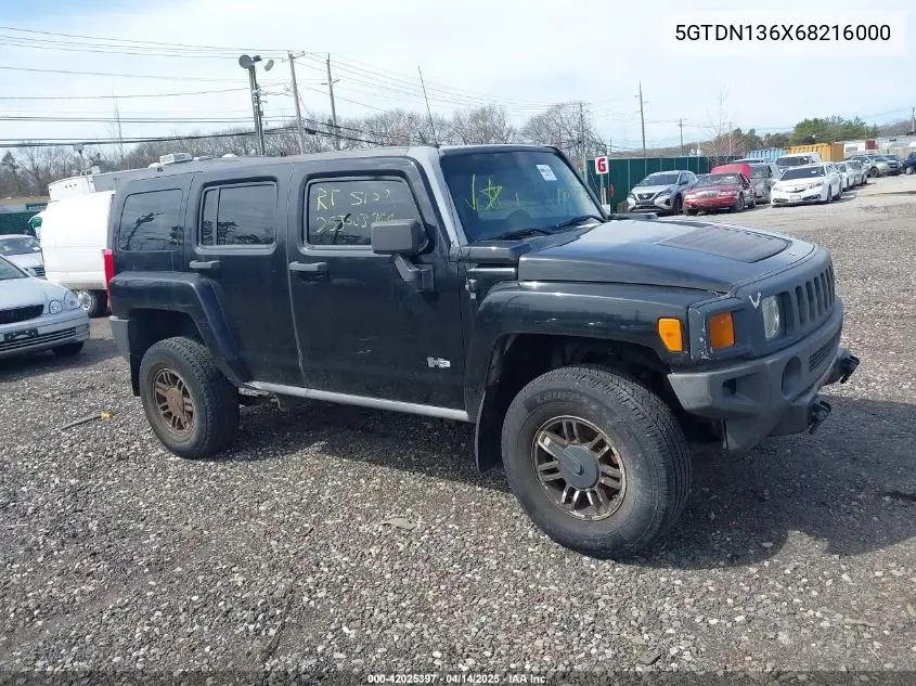 2006 Hummer H3 Suv VIN: 5GTDN136X68216000 Lot: 42025397