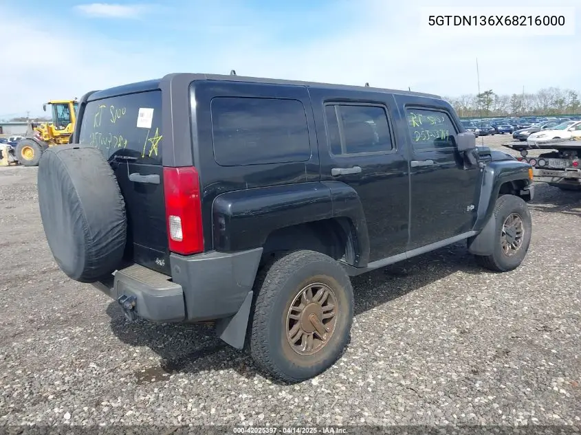 2006 Hummer H3 Suv VIN: 5GTDN136X68216000 Lot: 42025397