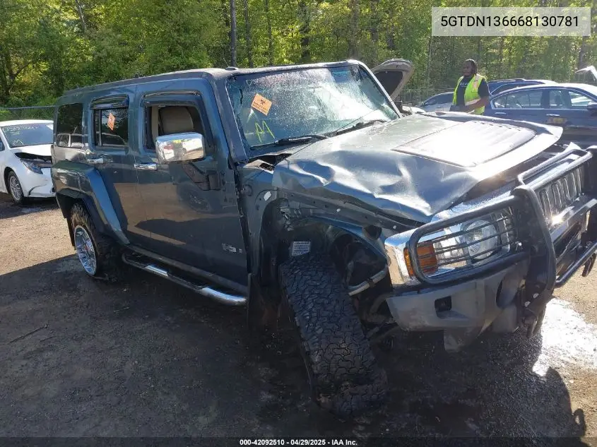 2006 Hummer H3 Suv VIN: 5GTDN136668130781 Lot: 42092510