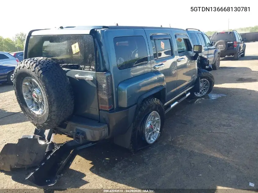 2006 Hummer H3 Suv VIN: 5GTDN136668130781 Lot: 42092510