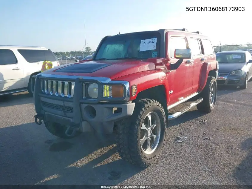 2006 Hummer H3 Suv VIN: 5GTDN136068173903 Lot: 42105902