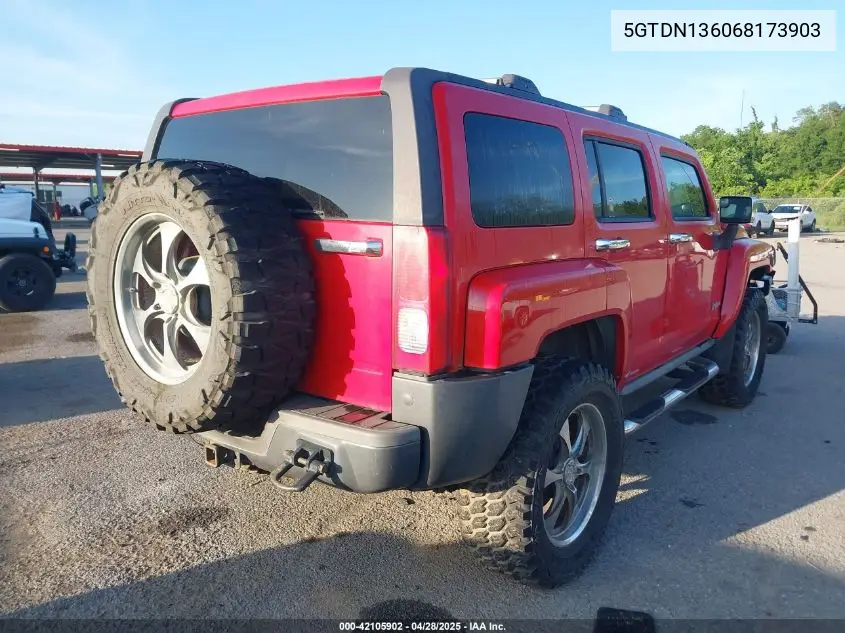2006 Hummer H3 Suv VIN: 5GTDN136068173903 Lot: 42105902