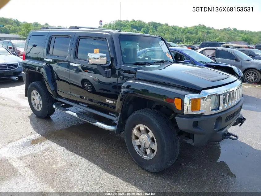 2006 Hummer H3 Suv VIN: 5GTDN136X68153531 Lot: 42116825