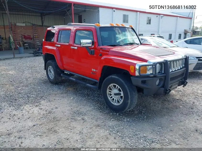 2006 Hummer H3 Suv VIN: 5GTDN136868116302 Lot: 42128659