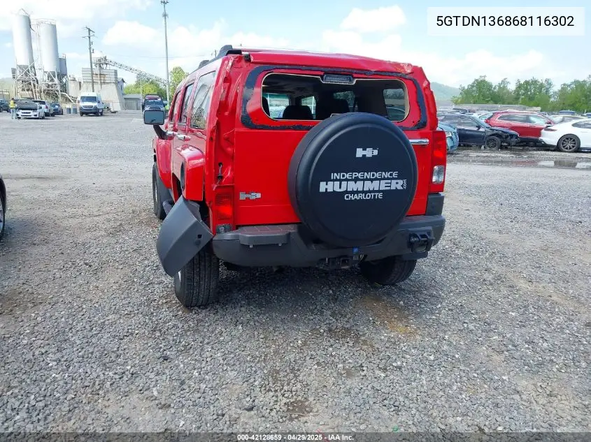 2006 Hummer H3 Suv VIN: 5GTDN136868116302 Lot: 42128659