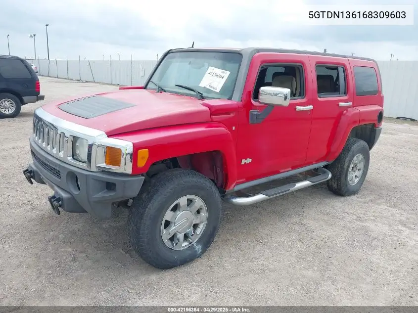 2006 Hummer H3 Suv VIN: 5GTDN136168309603 Lot: 42156364