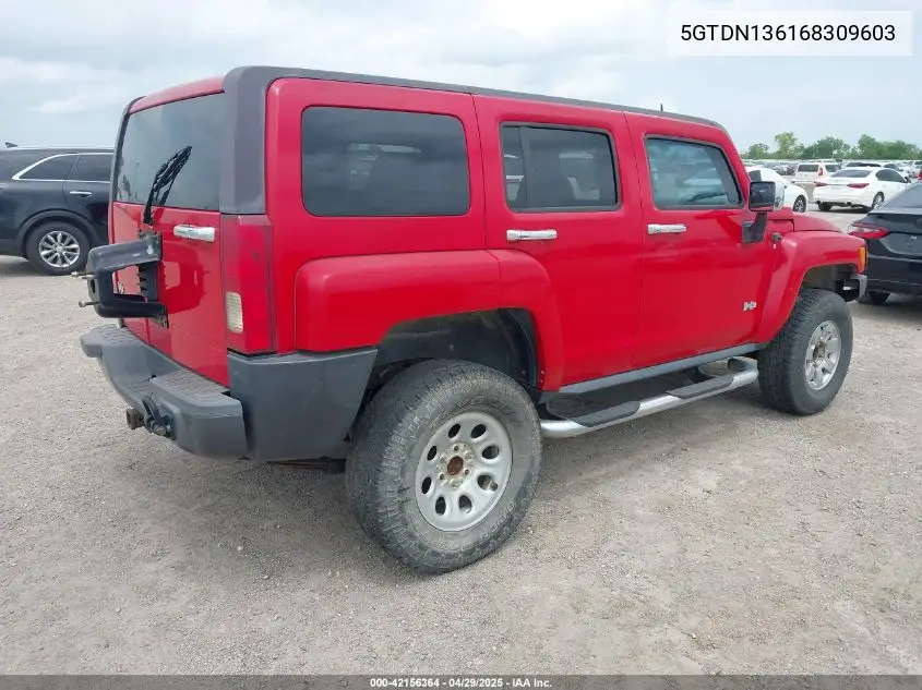 2006 Hummer H3 Suv VIN: 5GTDN136168309603 Lot: 42156364