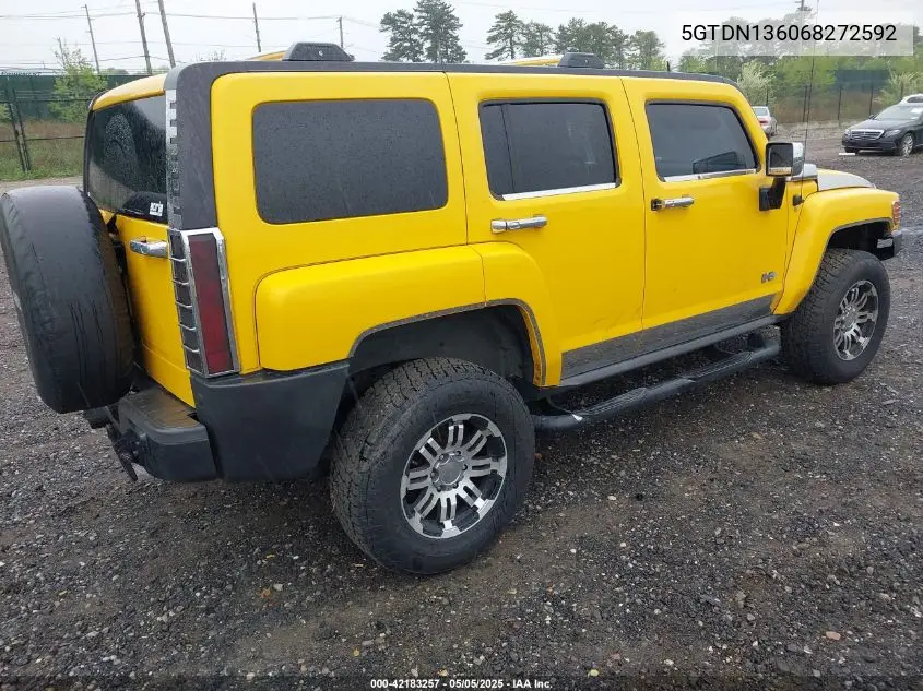 2006 Hummer H3 Suv VIN: 5GTDN136068272592 Lot: 42183257