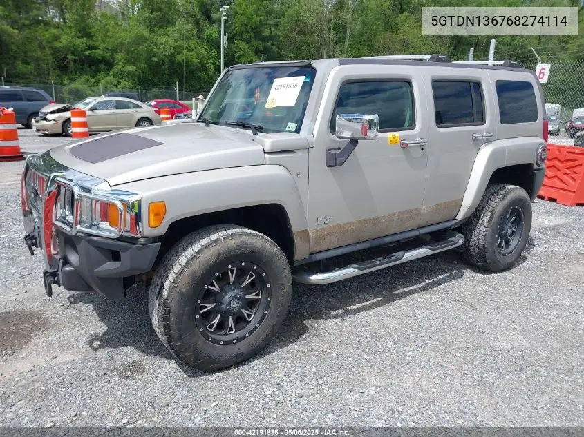 2006 Hummer H3 Suv VIN: 5GTDN136768274114 Lot: 42191836
