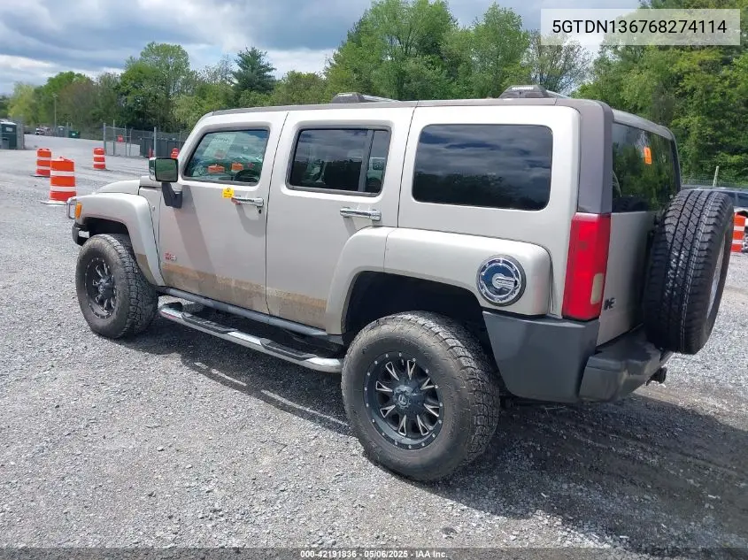 2006 Hummer H3 Suv VIN: 5GTDN136768274114 Lot: 42191836