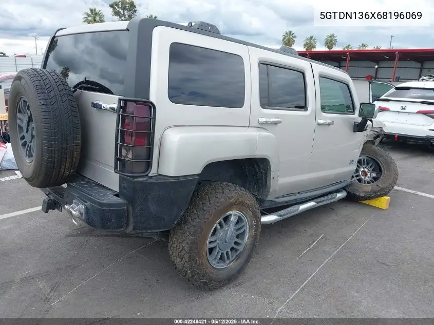 2006 Hummer H3 Suv VIN: 5GTDN136X68196069 Lot: 42248421