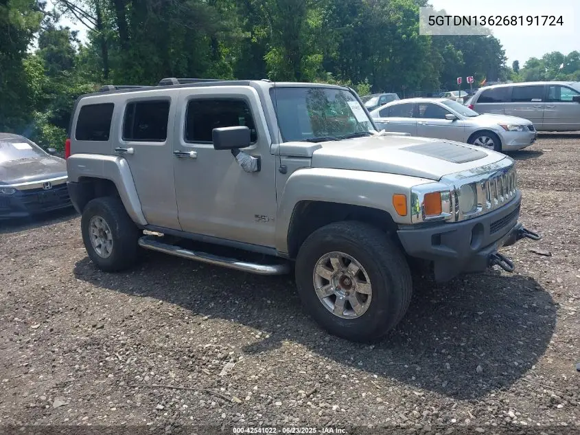 2006 Hummer H3 Suv VIN: 5GTDN136268191724 Lot: 42541022