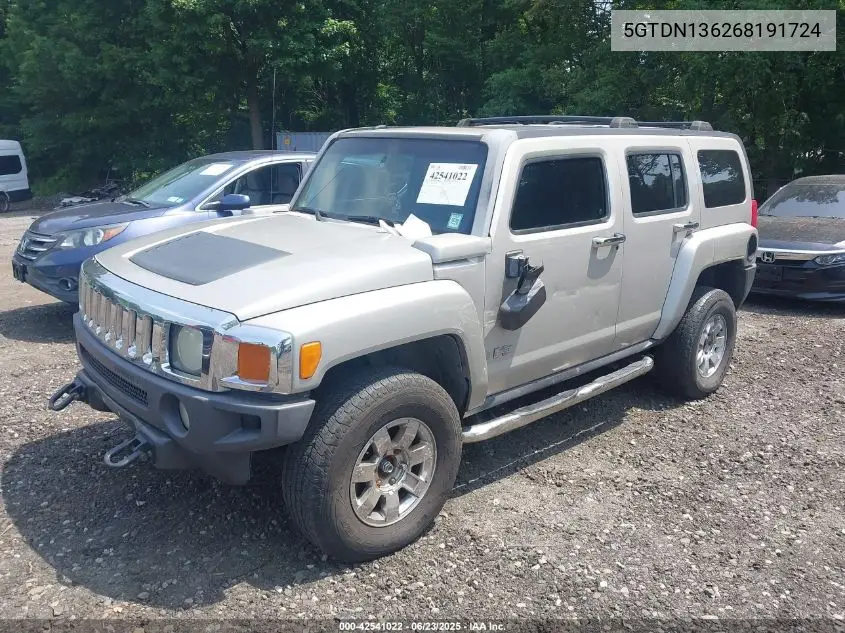 2006 Hummer H3 Suv VIN: 5GTDN136268191724 Lot: 42541022