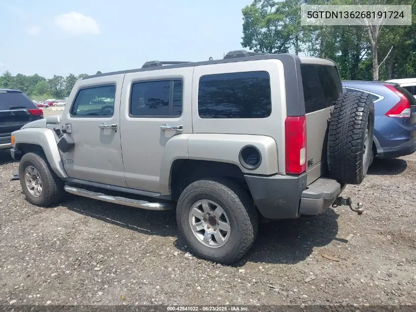 2006 Hummer H3 Suv VIN: 5GTDN136268191724 Lot: 42541022