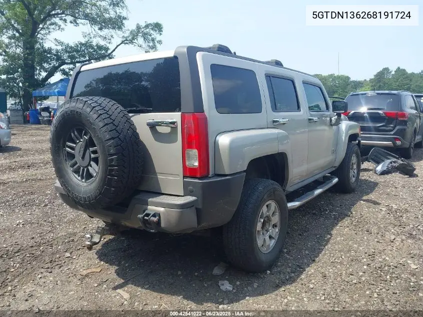 2006 Hummer H3 Suv VIN: 5GTDN136268191724 Lot: 42541022