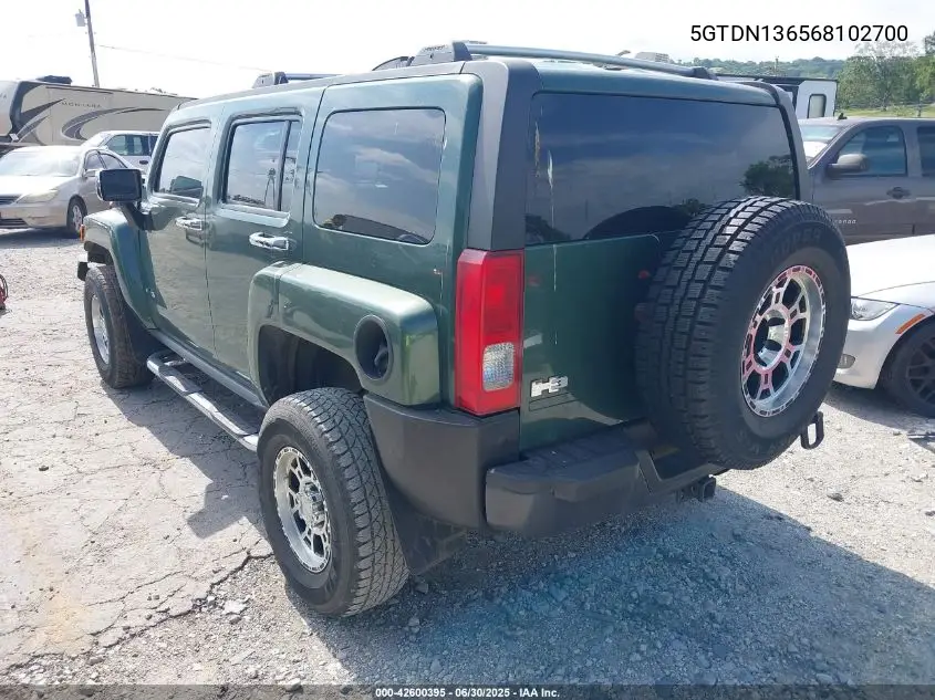 2006 Hummer H3 Suv VIN: 5GTDN136568102700 Lot: 42600395